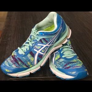 Women Sz. 7 - ASICS GEL VENTURE 5 Multi Blue/Green/Purple.